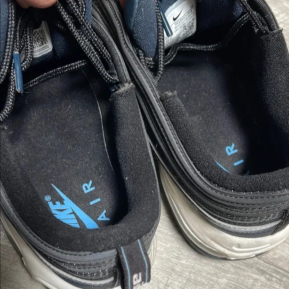 Nike Air Max 97 Black and Blue Sneakers with Air Cushioning - Picture 13 of 14